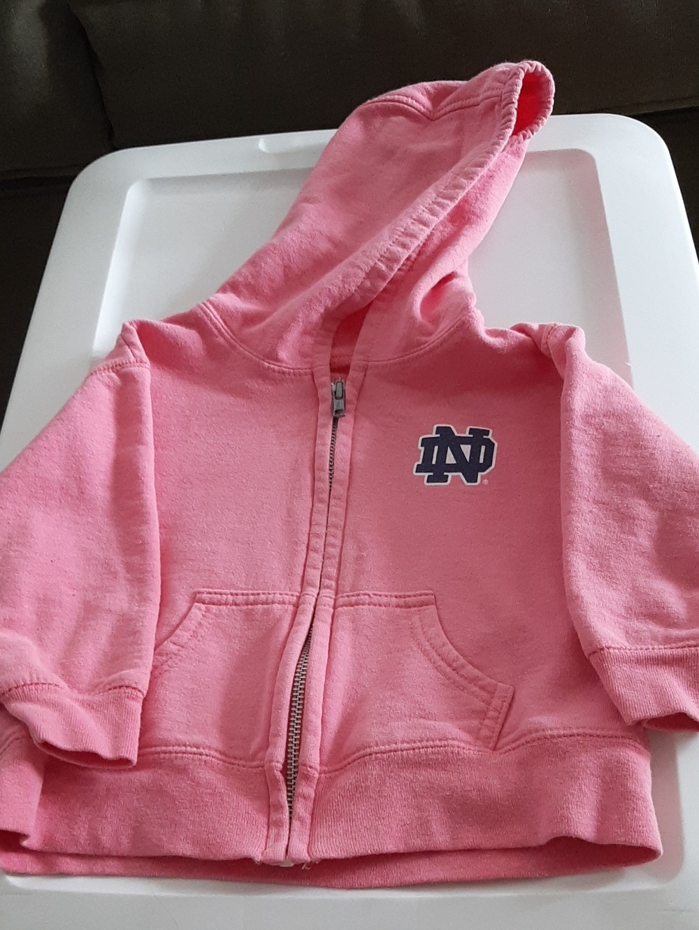 Notre Dame Pink Zip-Up Hoodie 18M